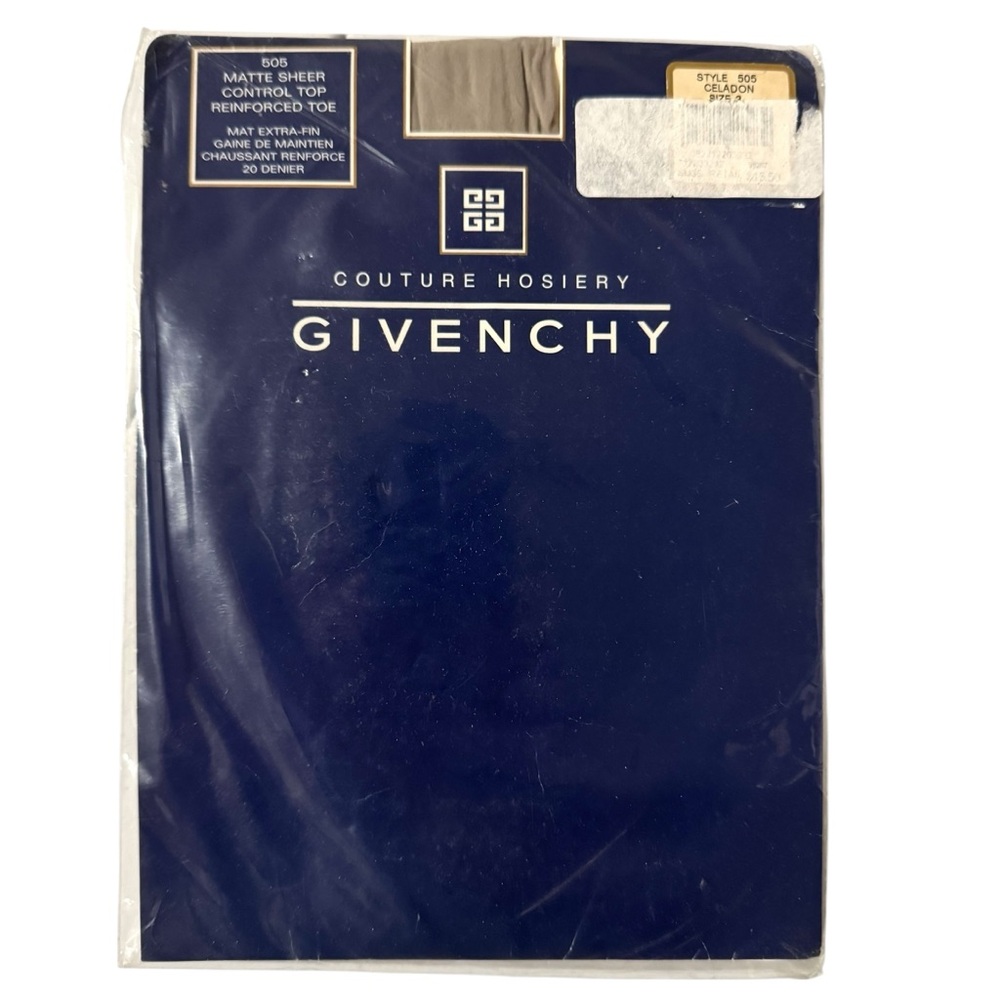 Vintage GIVENCHY Pantyhose Matte Sheer Celadon Style 505 Size 3 Control Top 1996